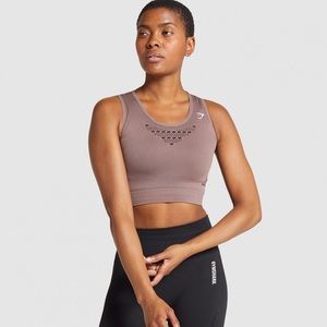 Gymshark Energy Seamless Crop Top size Small - Taupe